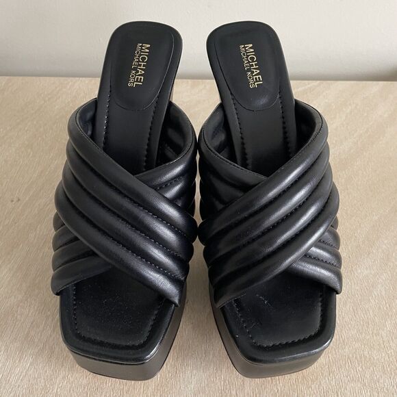 Michael Kors Portia Quilted Leather Platform Sandal - Picture 4 of 12